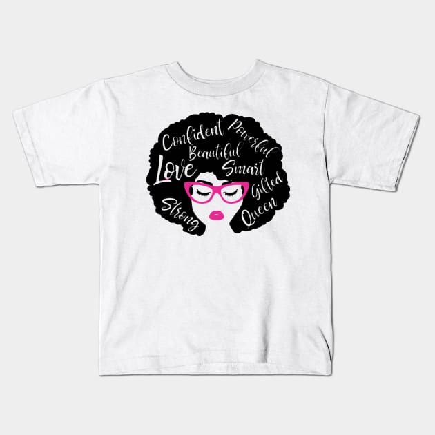 African American Woman Kids T-Shirt by wekdalipun